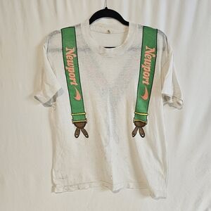 Vintage Screen Stars Newport Promotional T Shirt Suspenders Large Distressed